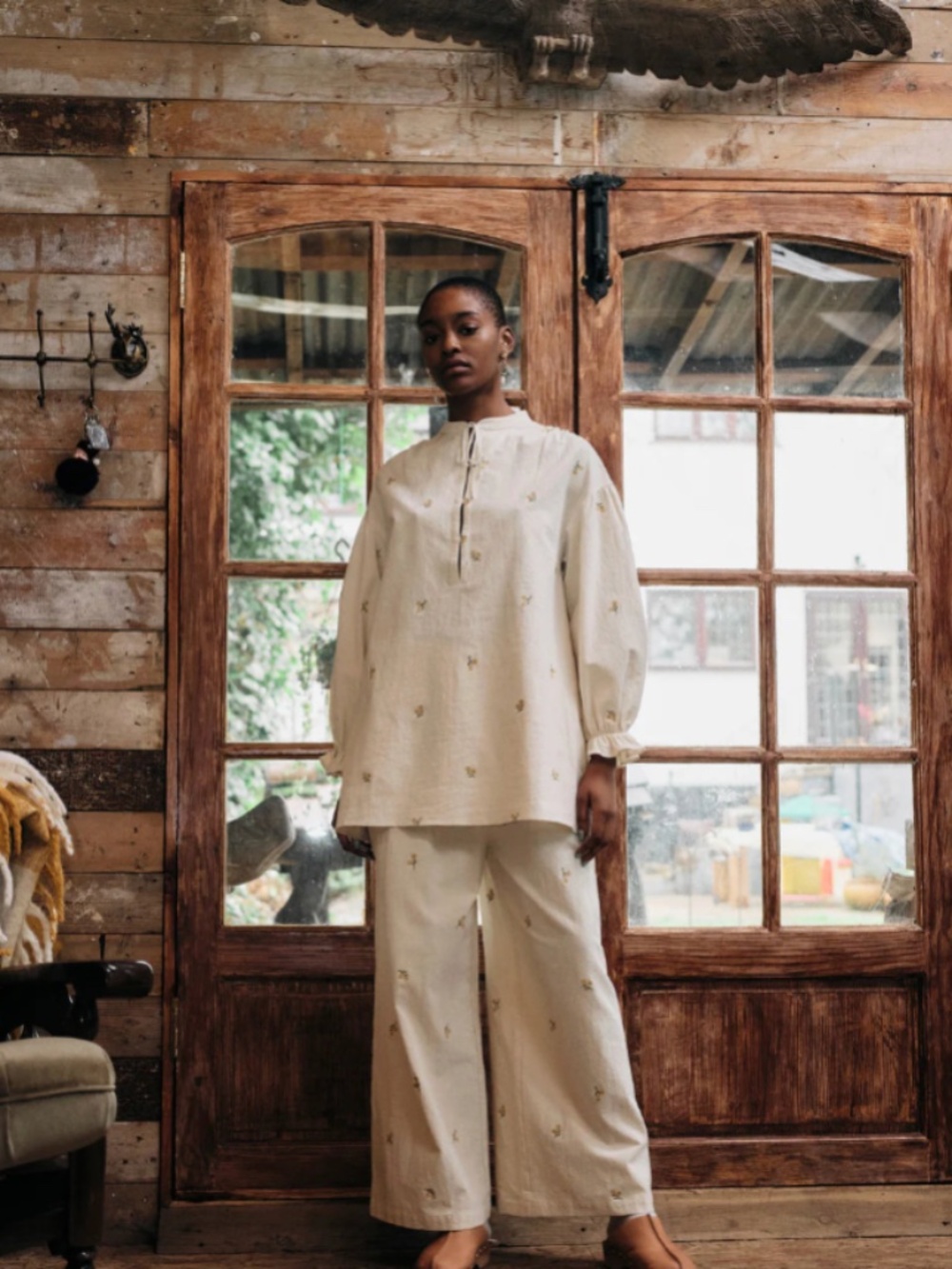 Tupelo Trousers In Buttercup Embroidery